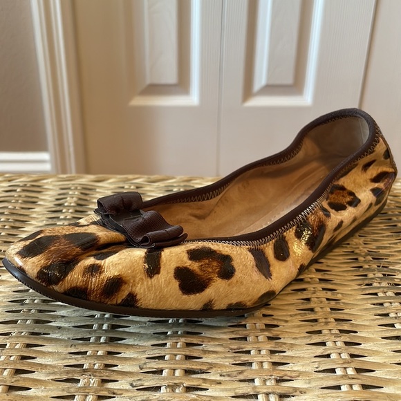Salvatore Ferragamo My Joy Patent Leather Leopard print ballet flats sz 7 - Picture 10 of 16